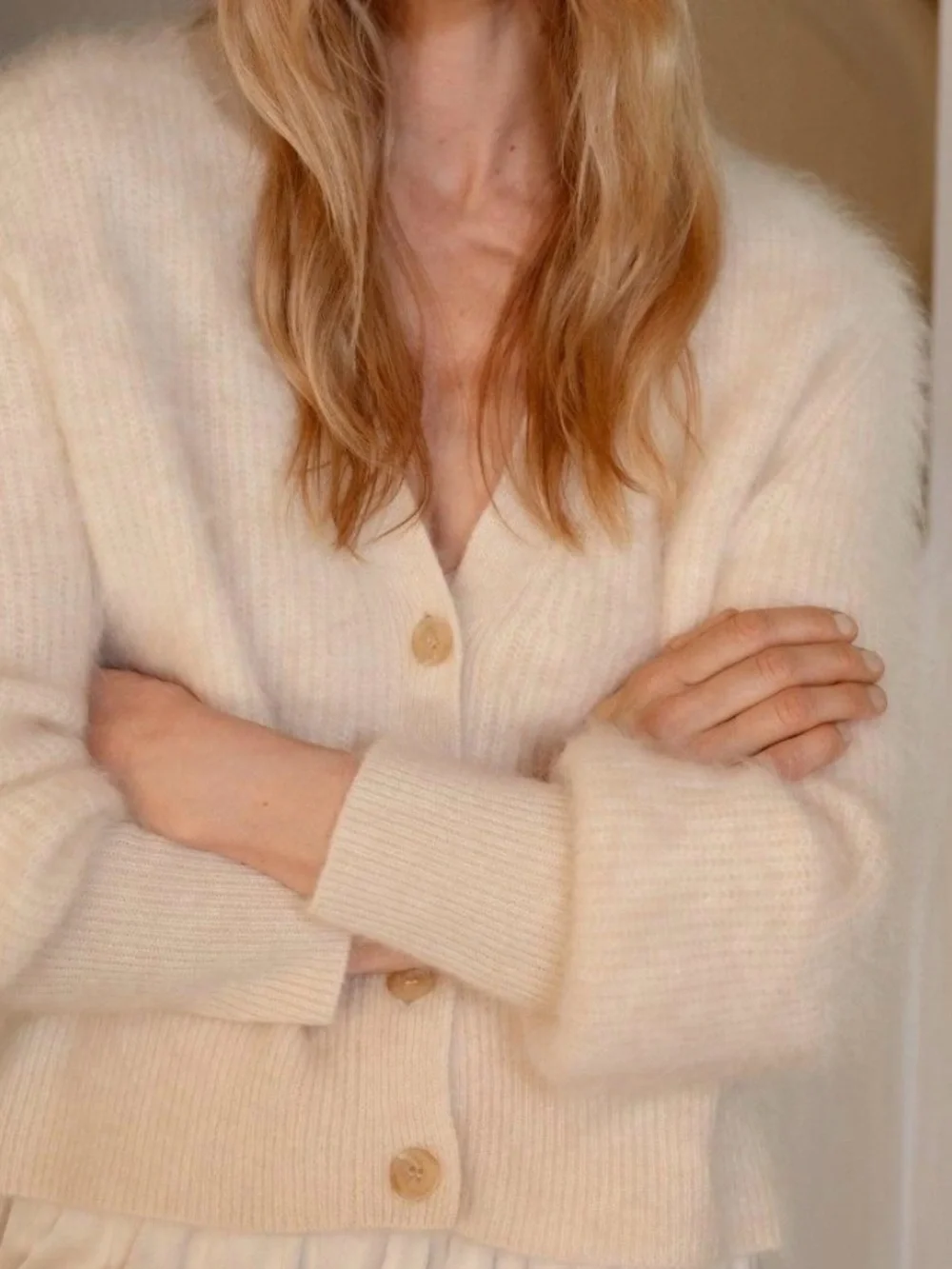 Jenni Kayne Cashmere Peyton Cardigan Ivory (S) - Picture 3 of 4